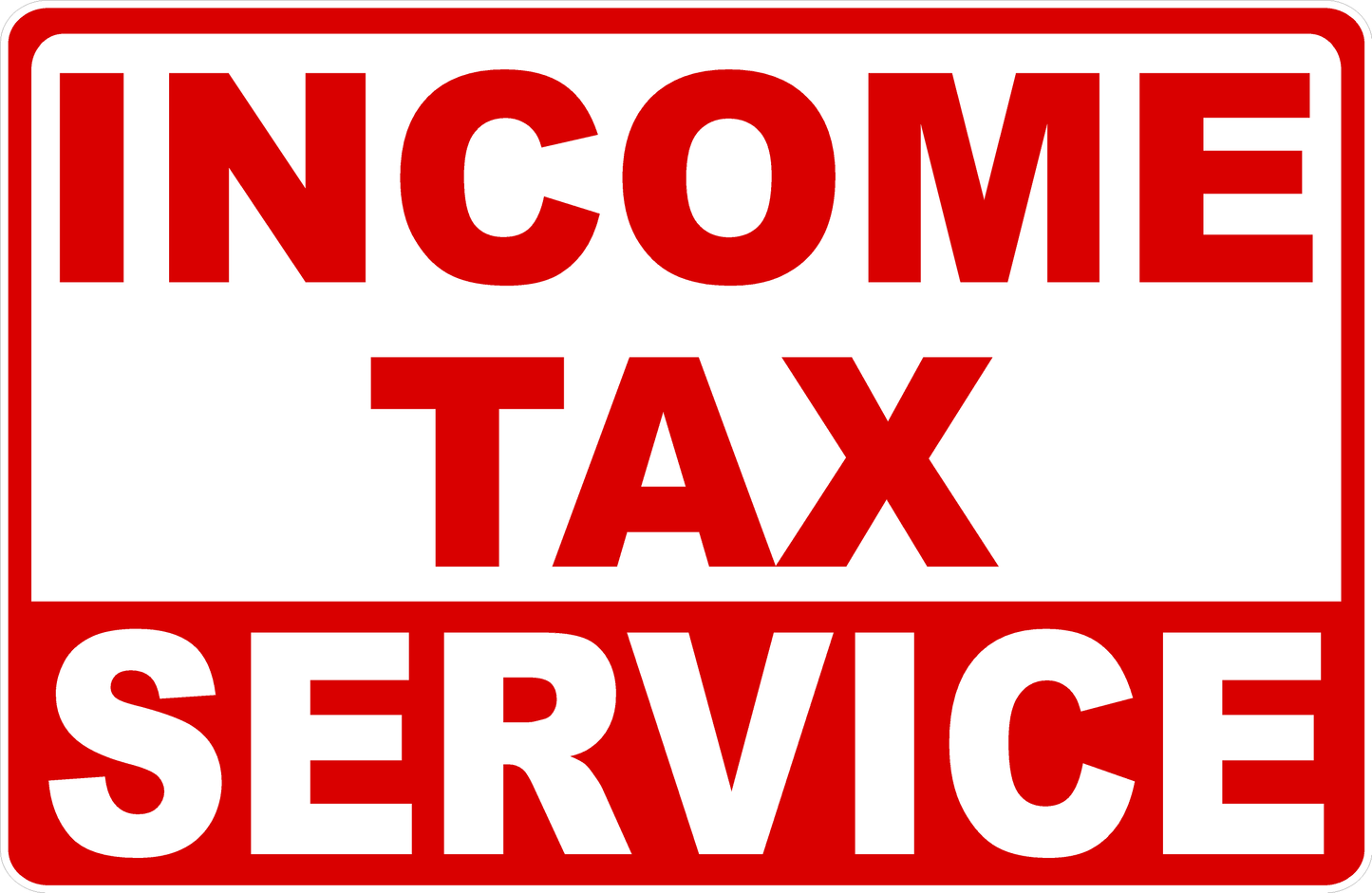 Income Tax Service Sign