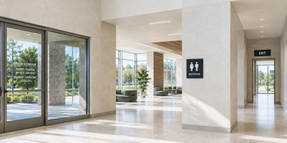 Business and facility signs for identification, security and customer information