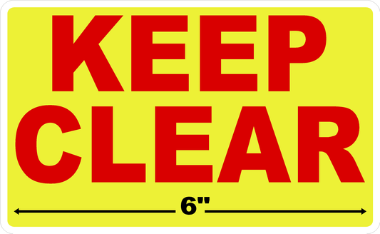 Keep Clear 6" Flue Space Decal