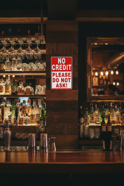 No Credit Please Do Not Ask Sign by Sala Graphics