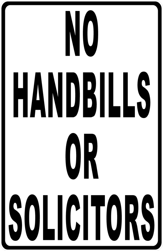 No Handbills or Solicitors Sign