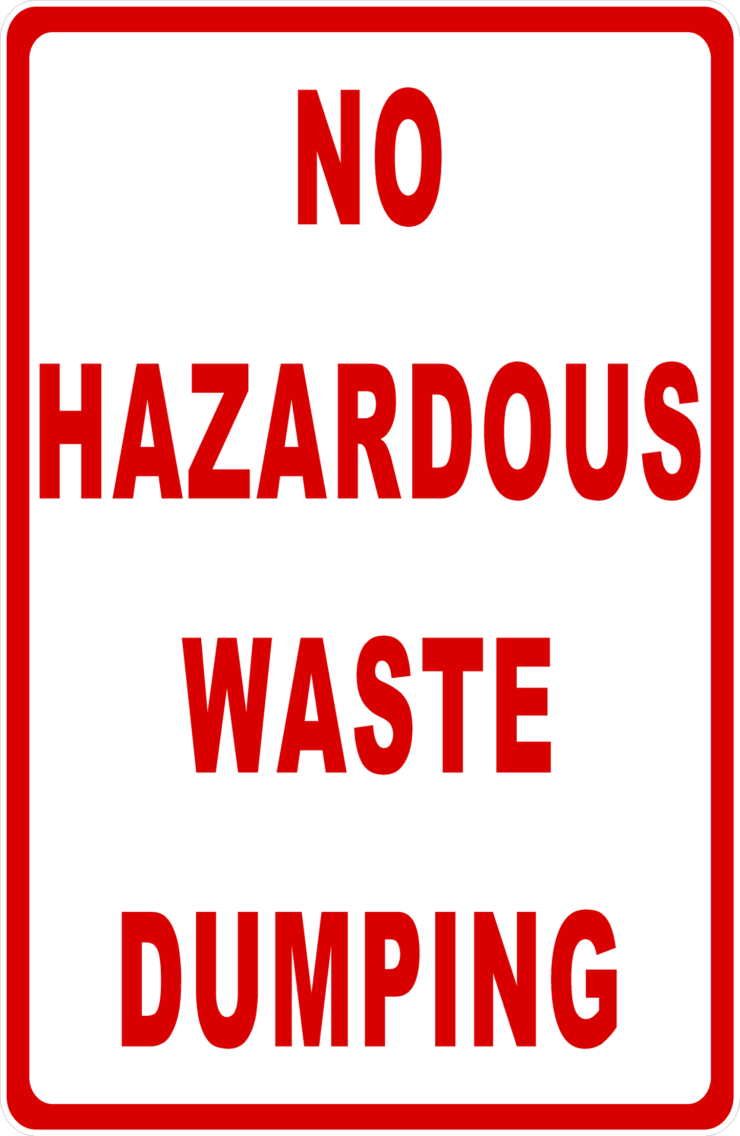 No Hazardous Waste Dumping Decal