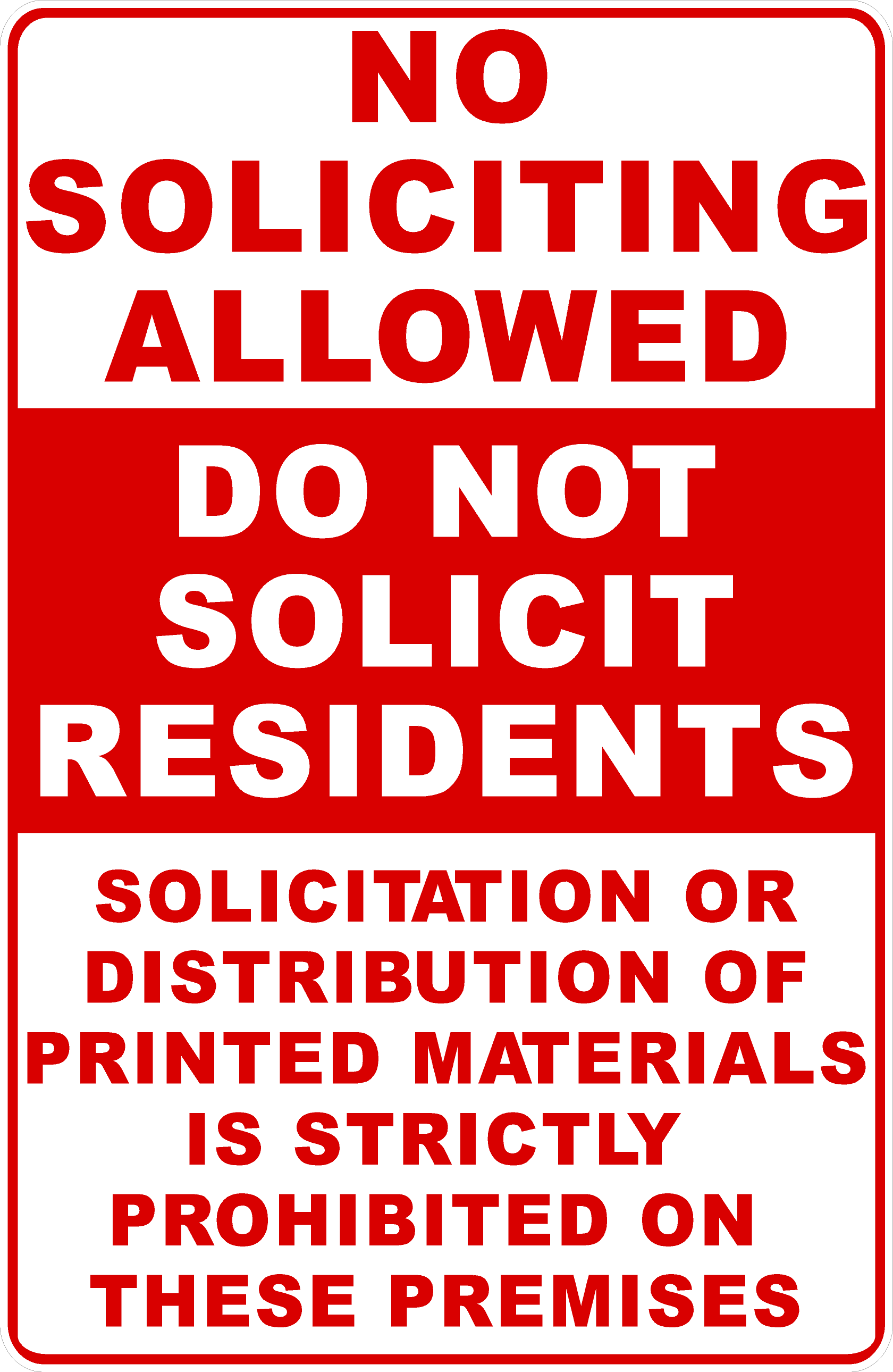 No Soliciting Allowed Do Not Solicit Residents Decal