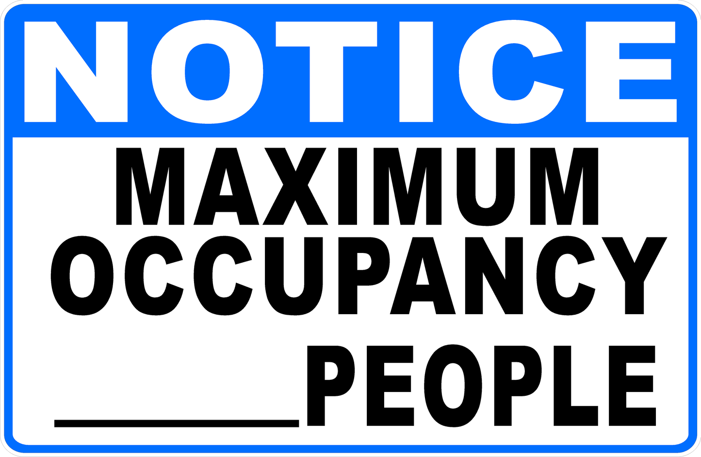 Notice Maximum Occupancy Decal
