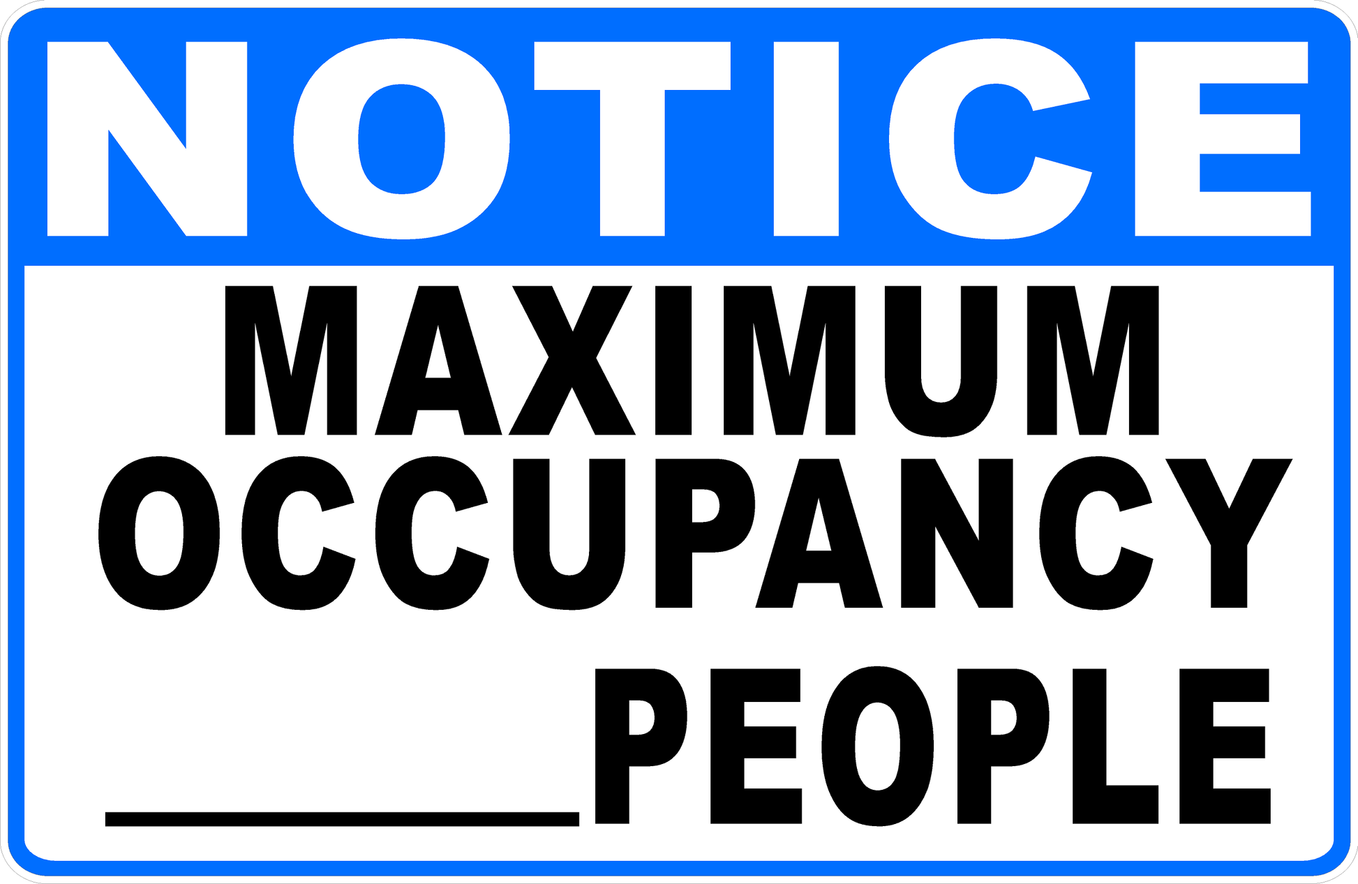 Notice Maximum Occupancy Decal
