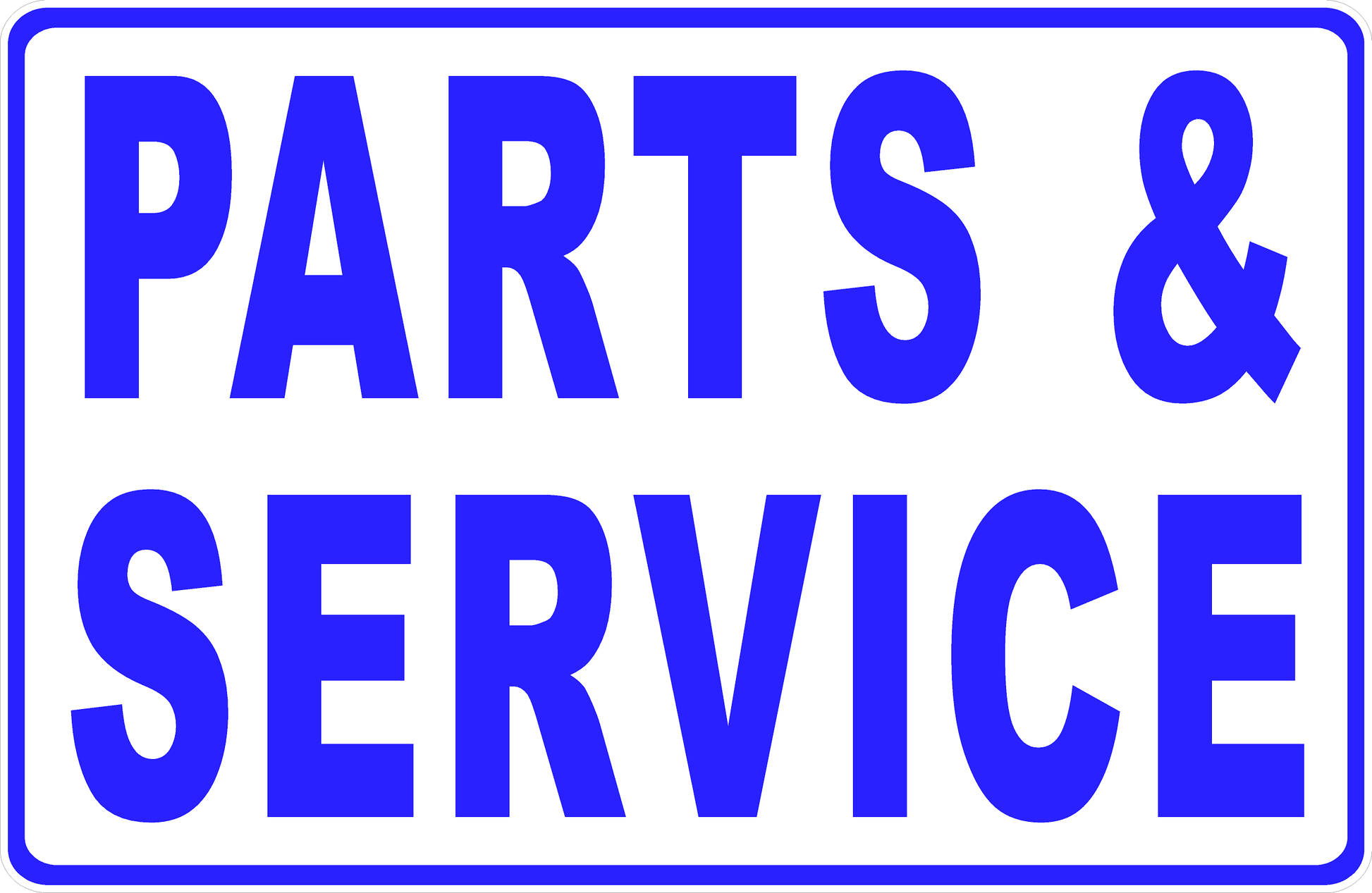 Parts and Service With Optional Directional Arrow Sign