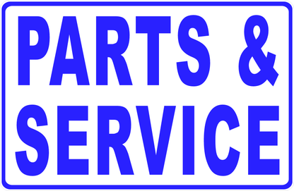 Parts and Service With Optional Directional Arrow Sign
