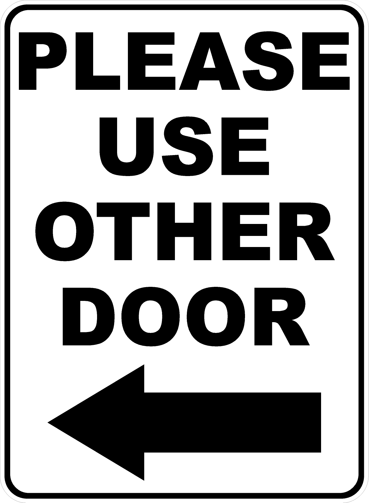 Please Use Other Door Decal Left Arrow