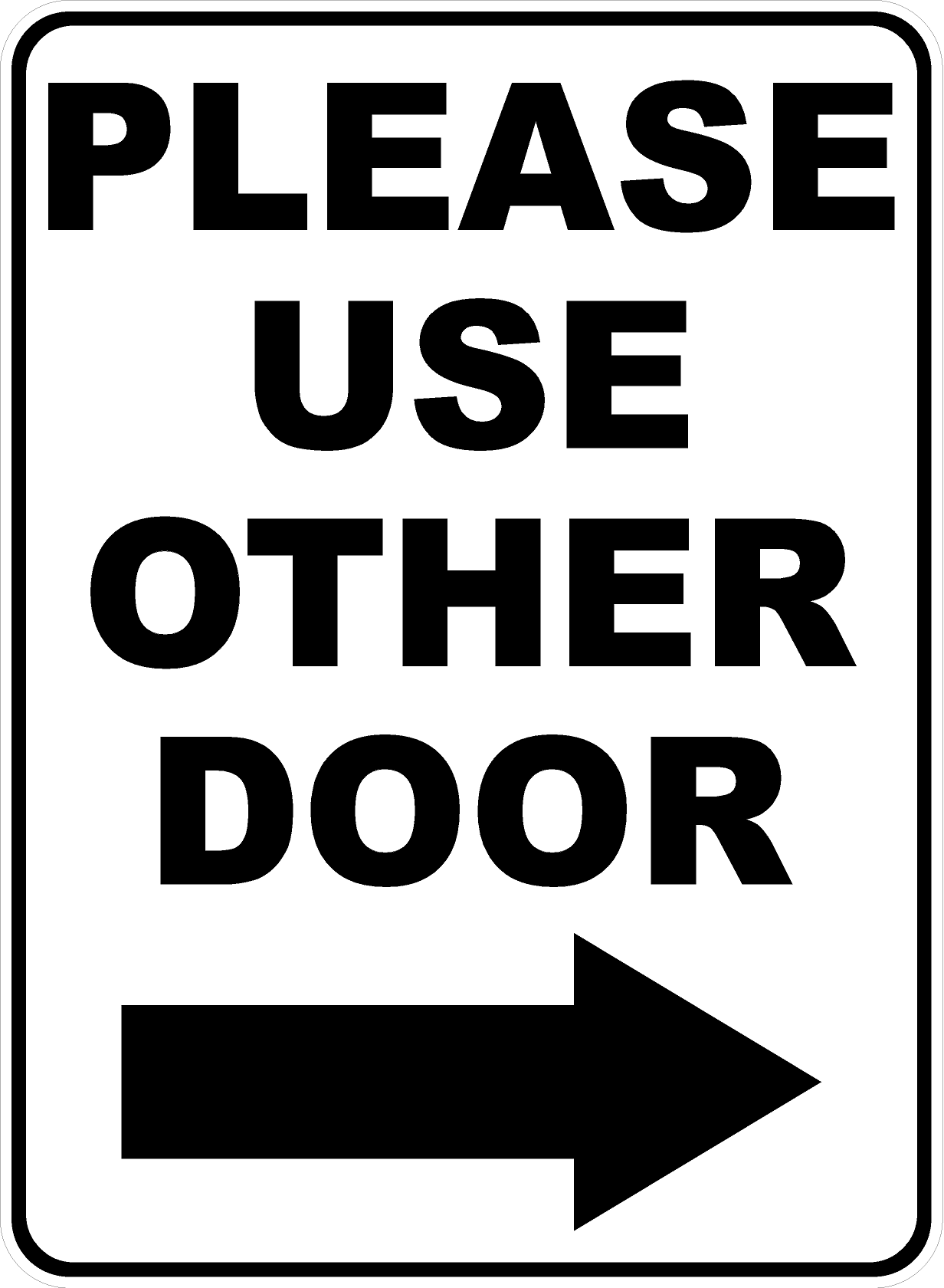 Please Use Other Door Decal Right Arrow