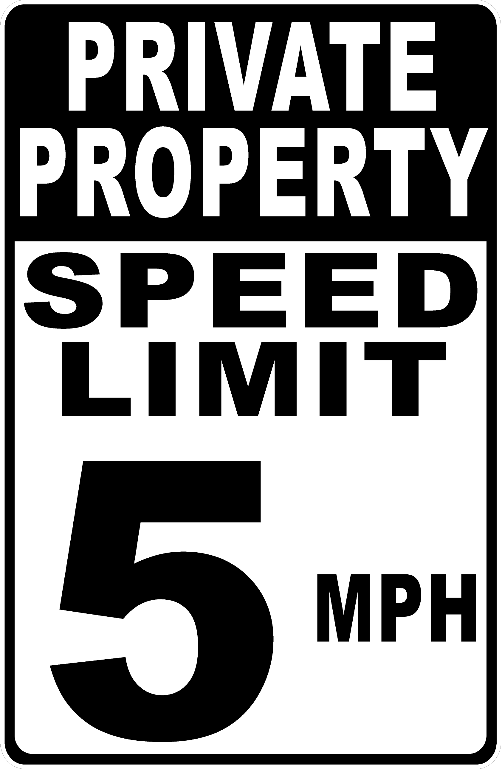 Private Property Speed Limit (Choice) MPH Sign – signs by salagraphics