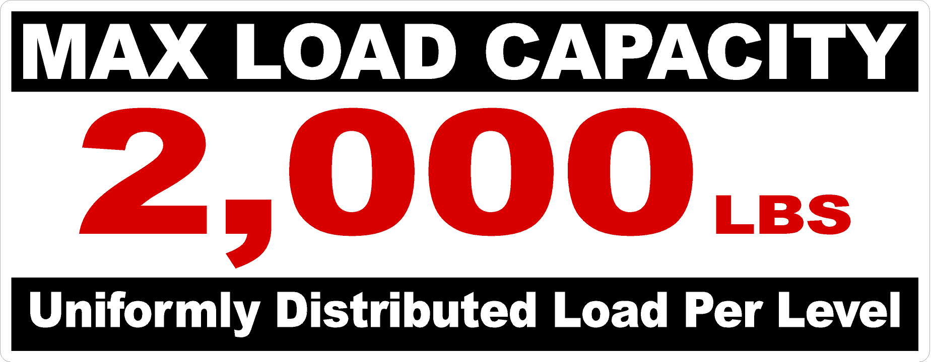 Warehouse Rack Load Capacity Decal