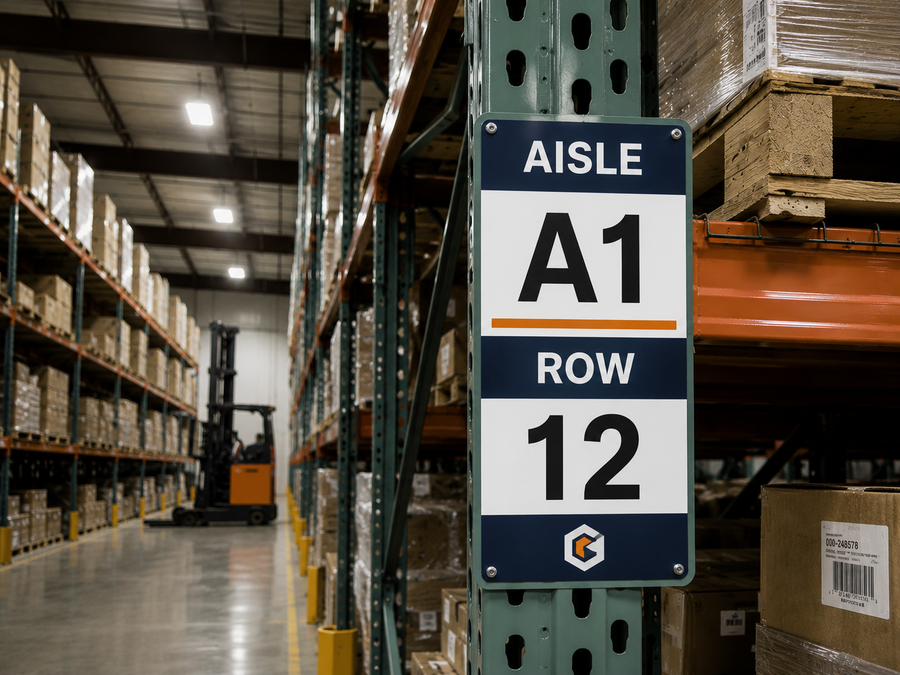 Rack-Mounted Aisle Signs