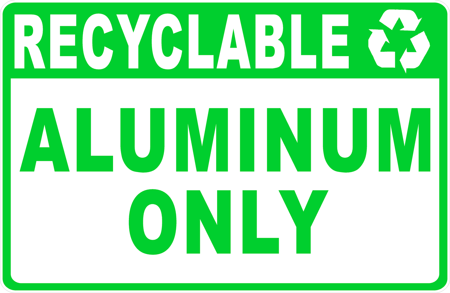 Recyclable Aluminum Only Decal