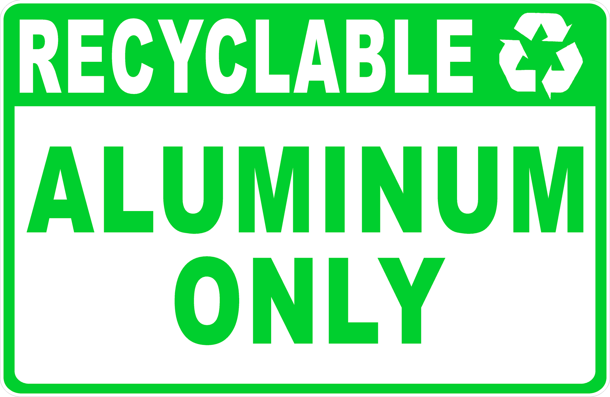 Recyclable Aluminum Only Decal