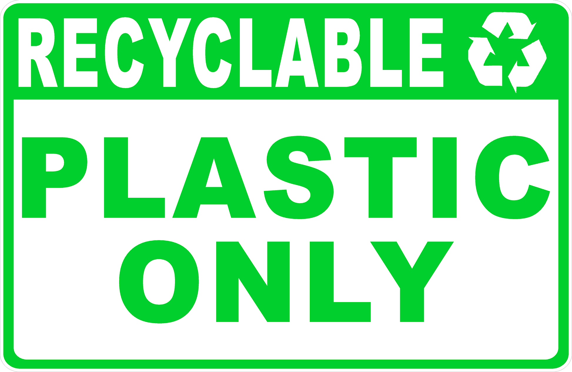 Recyclable Plastic Only Decal