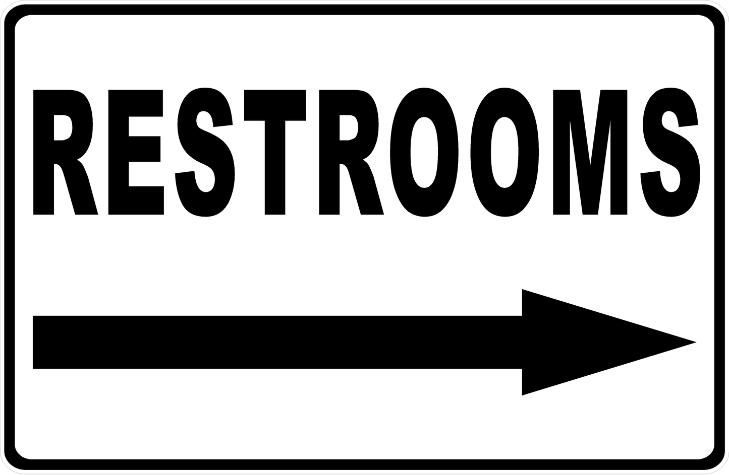 Restrooms With Optional Directional Arrow Sign