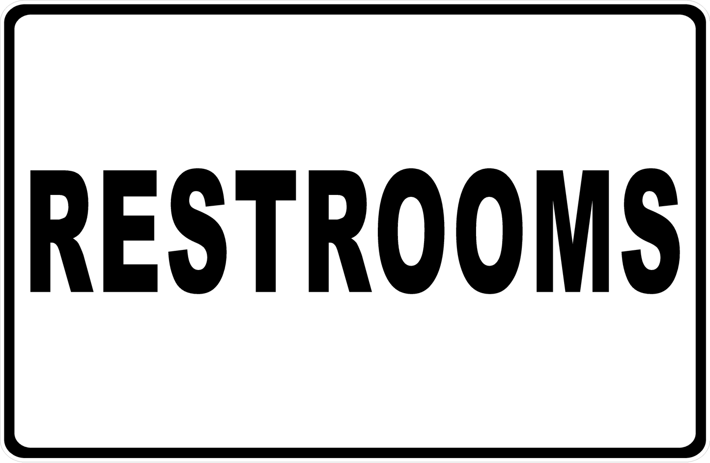 Restrooms With Optional Directional Arrow Sign