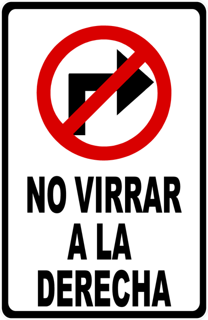 No Right Turn Sign