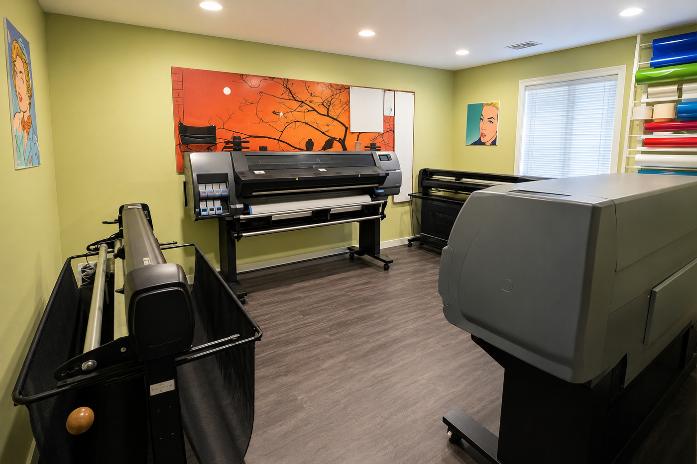 Sala Graphics print room with professional printing and finishing equipment