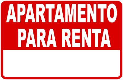 Apartment for Rent Sign English or Spanish Customizable