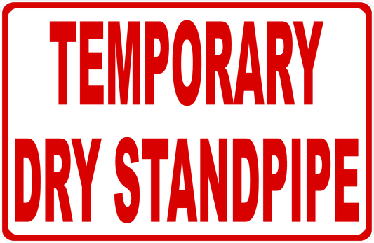 Temporary Dry Standpipe Decal