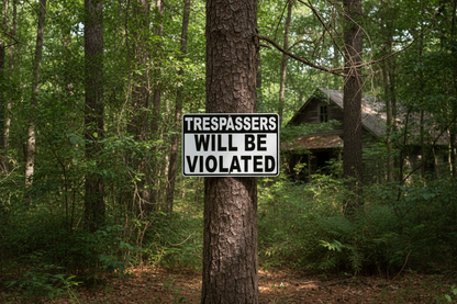 Trespassers Will Be Violated Sign Sala Graphics