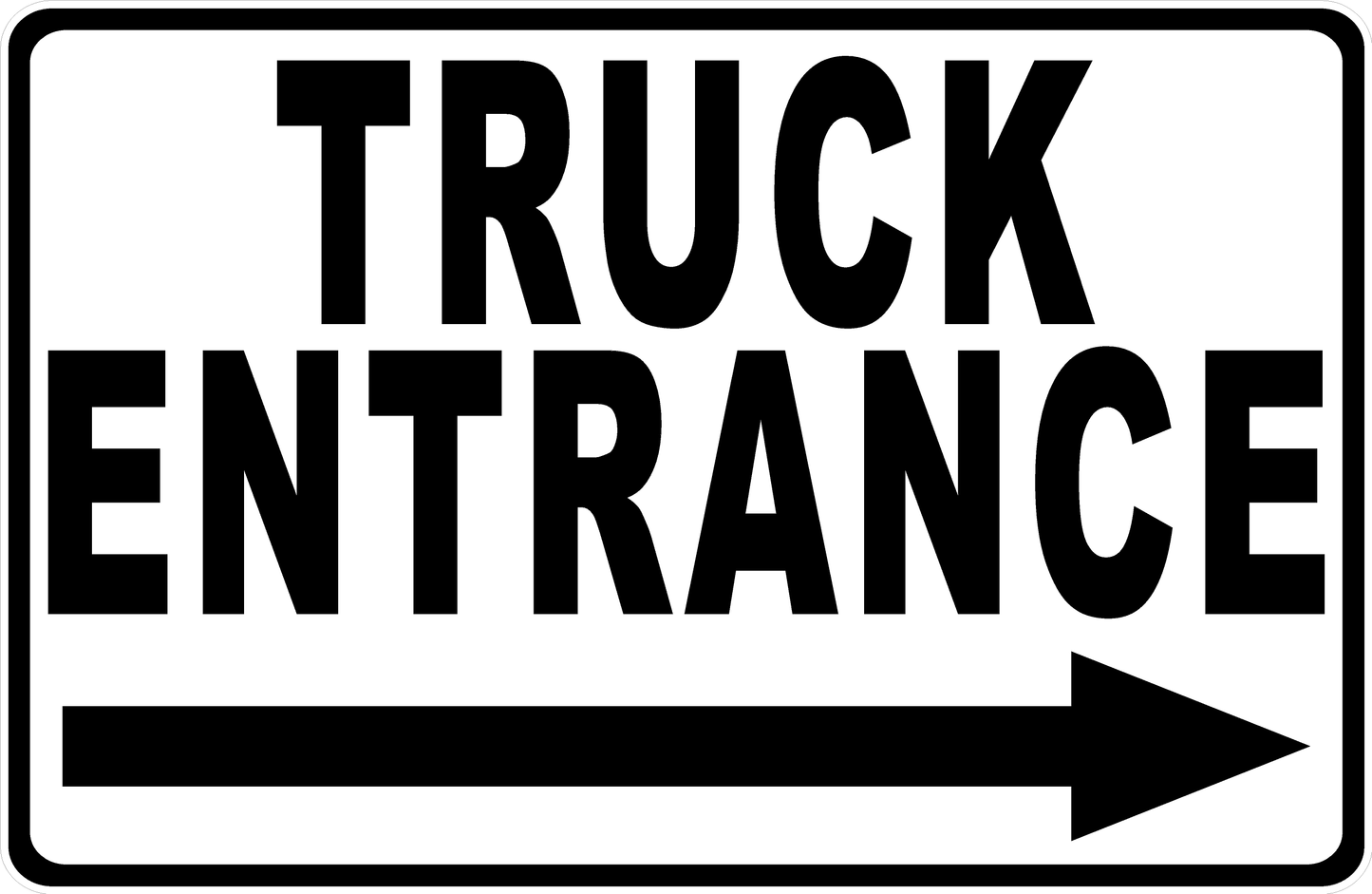Truck Entrance with Optional Directional Arrow Sign