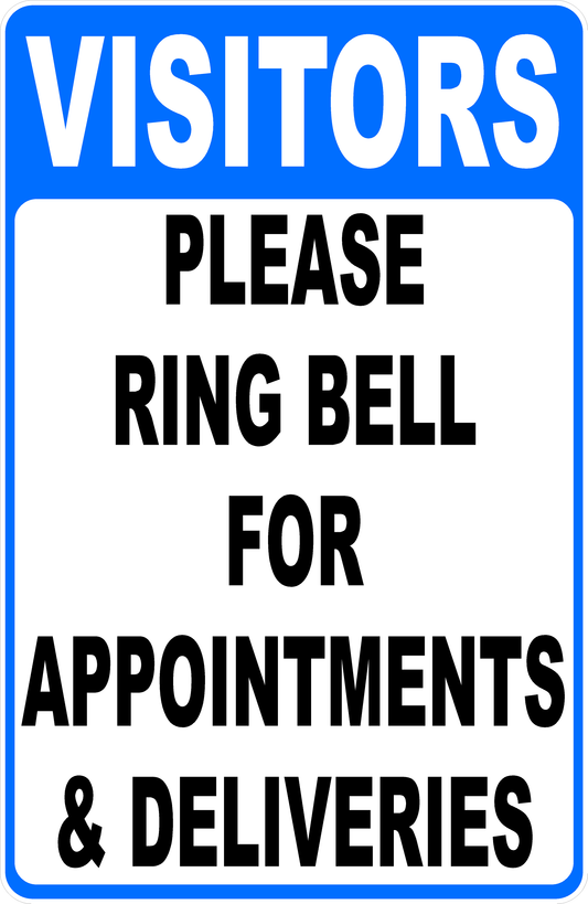 Visitors Please Ring Bell for Appointments and Deliveries Decal