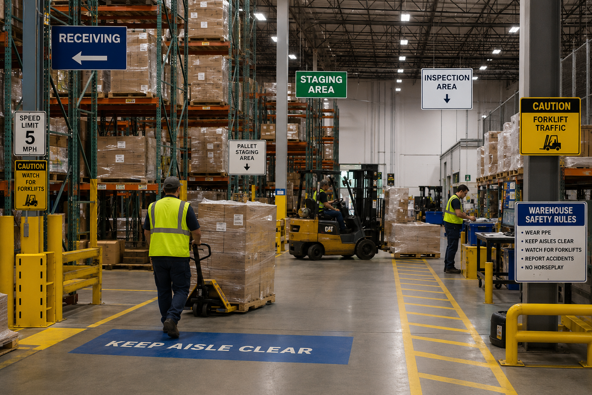 Warehouse Operational and Facility Instruction Signs