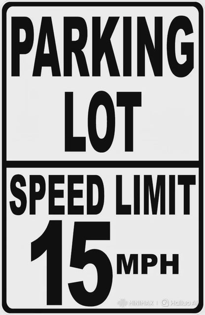 Parking Lot Speed Limit Your Choice MPH Sign