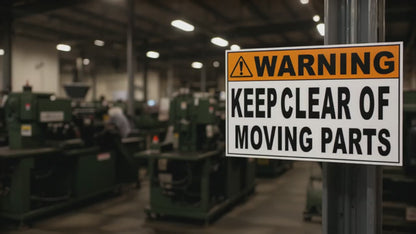Warning Keep Clear of Moving Parts Sign