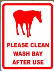 Please Clean Wash Bays After Use Sign