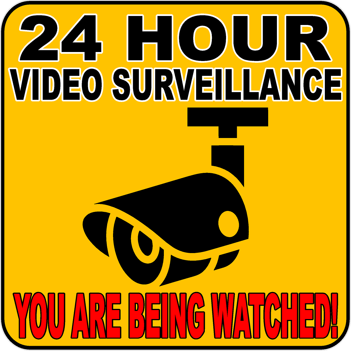 24 Hour Video Surveillance You Are Being Watched Decal Multi-Pack