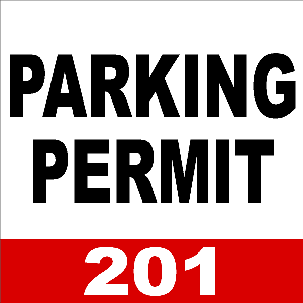 Parking Permit with Numbering Decal Customizable