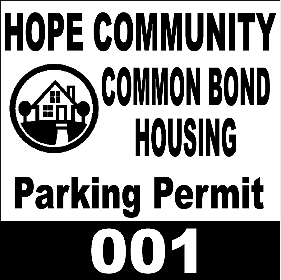 Parking Permit with Numbering Decal