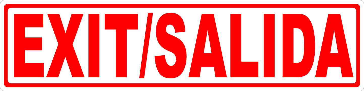 Bilingual Exit Sign 6"x24" Composite Aluminum