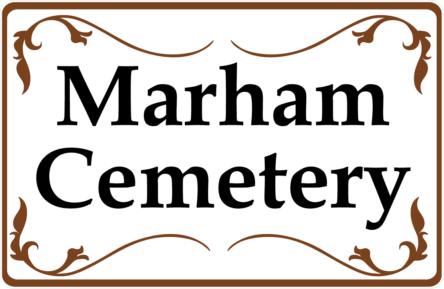 Custom Designed Cemetery Sign