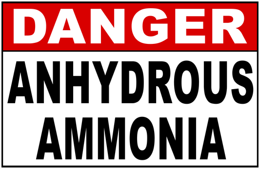 Danger Anhydrous Ammonia Sign
