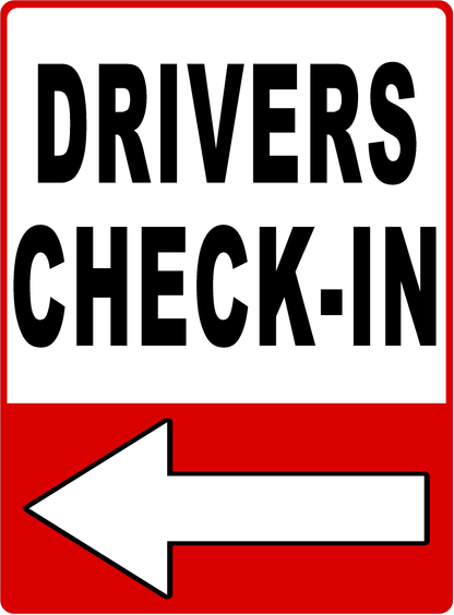 Drivers Check In Sign