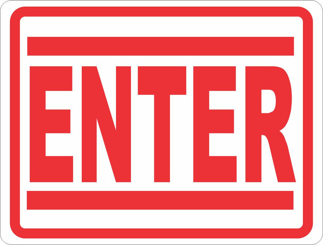 Enter Sign with Optional Directional Arrow