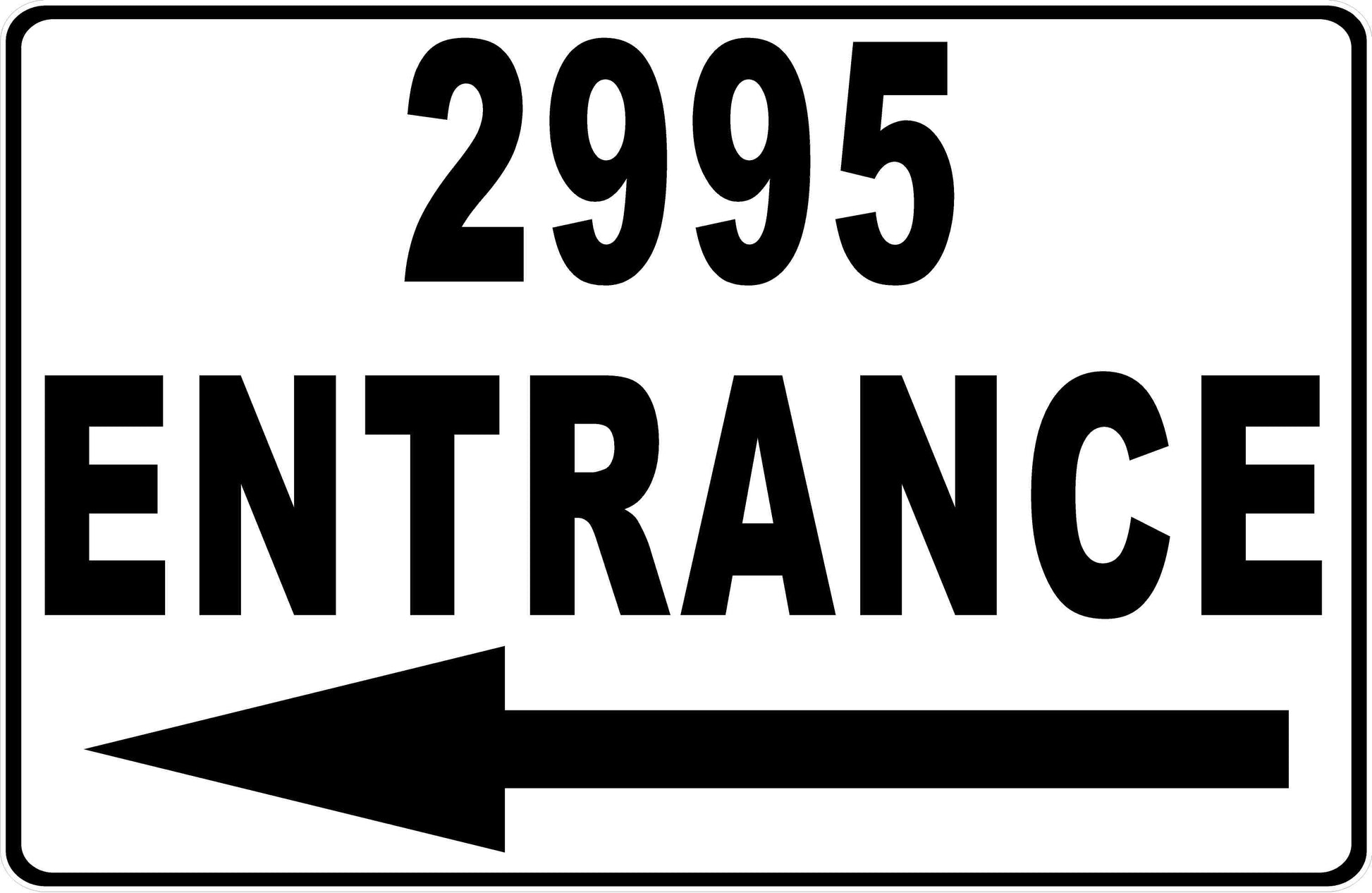 Entrance Sign with Arrow & Address