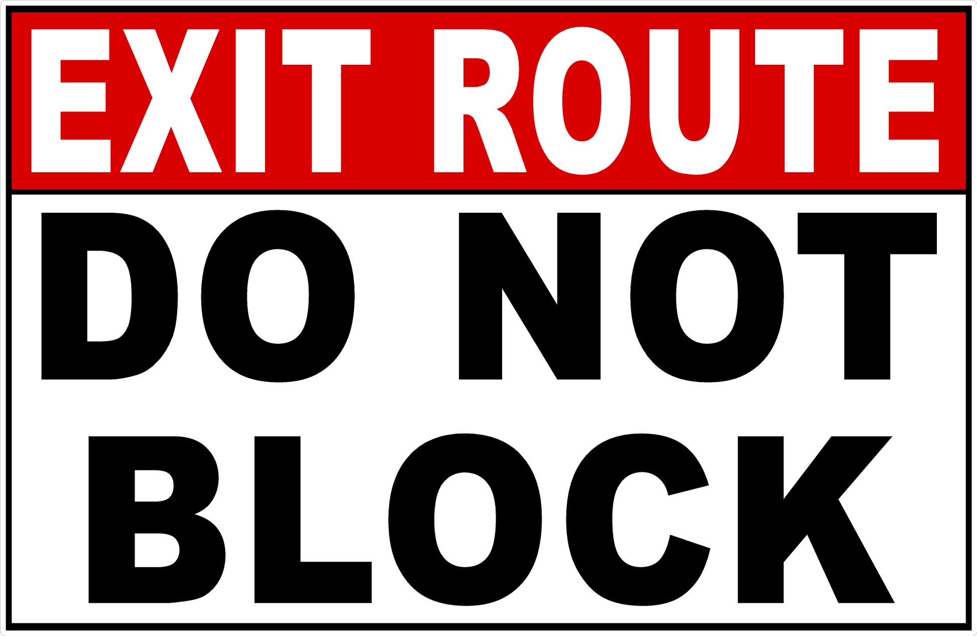 Exit Route Do Not Block Sign