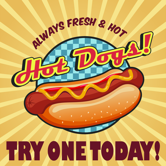 Fresh Hot Dogs Try One Today Decal 