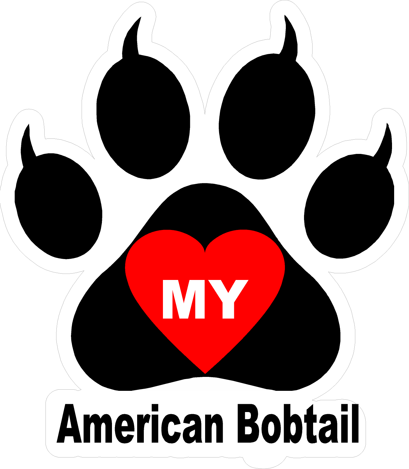 I Love My Cat (Choice of Breed) Decal