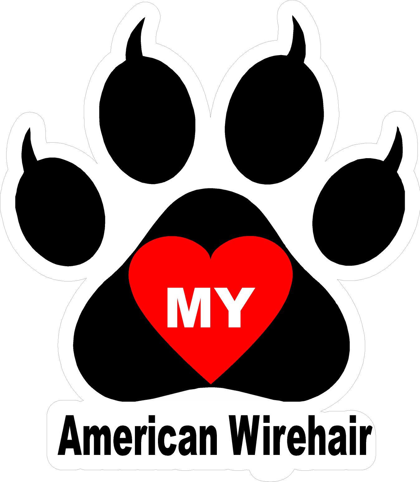 I Love My Cat (Choice of Breed) Decal