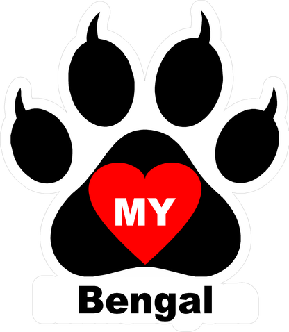 I Love My Cat (Choice of Breed) Decal