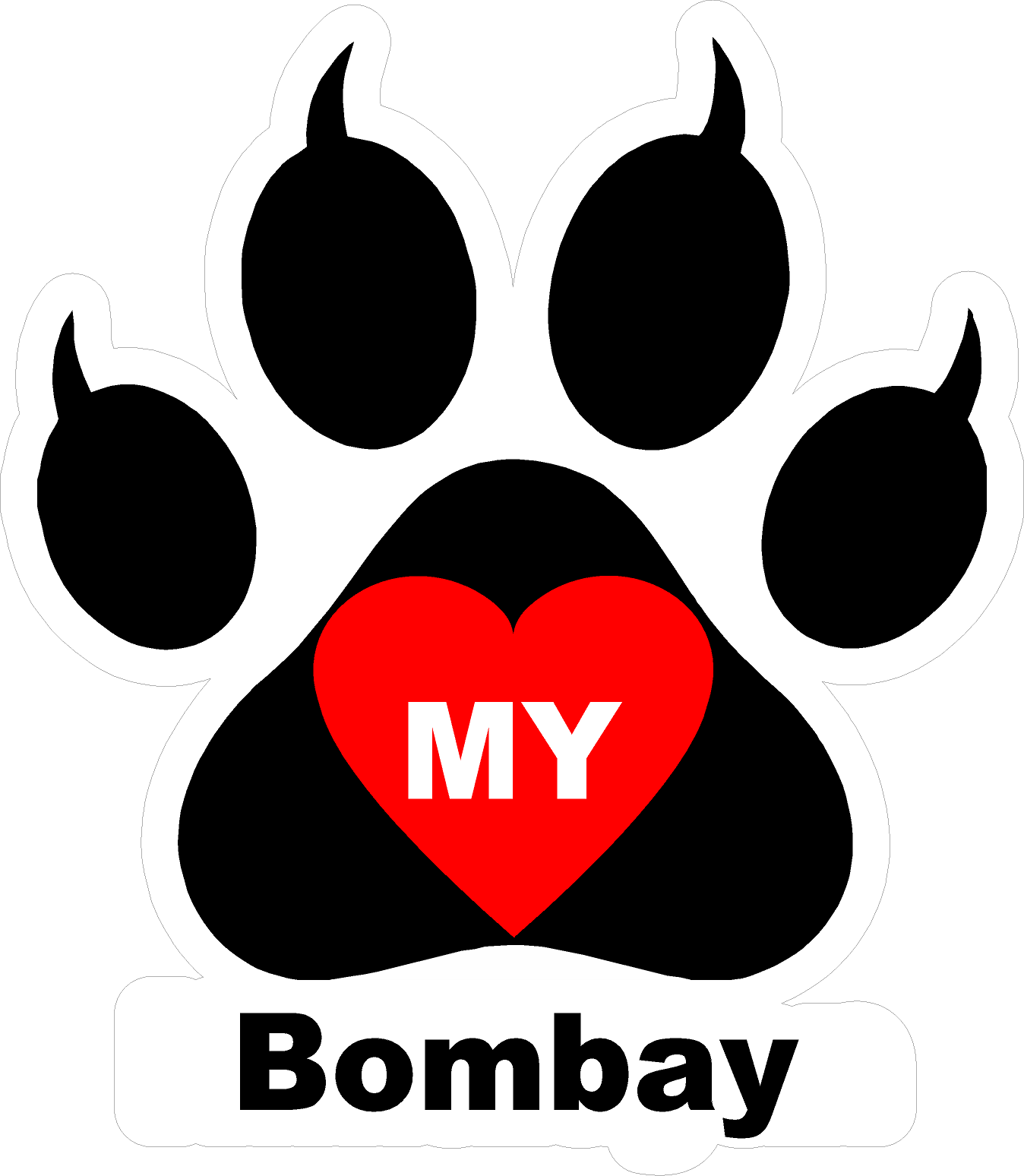 I Love My Cat (Choice of Breed) Decal