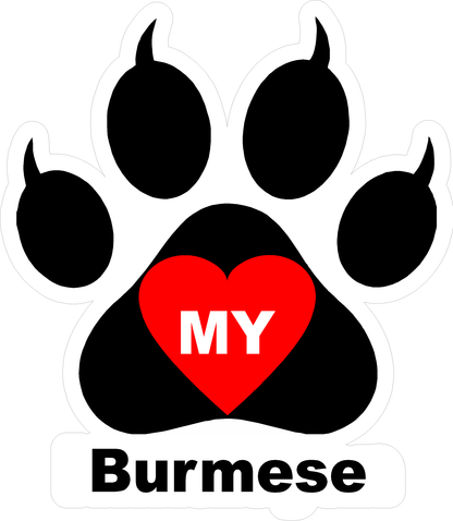 I Love My Cat (Choice of Breed) Decal