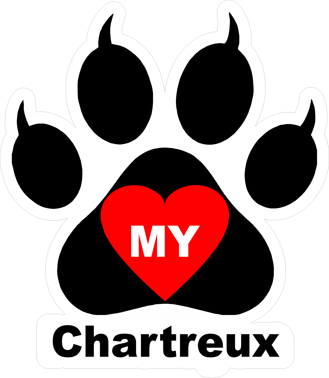 I Love My Cat (Choice of Breed) Decal