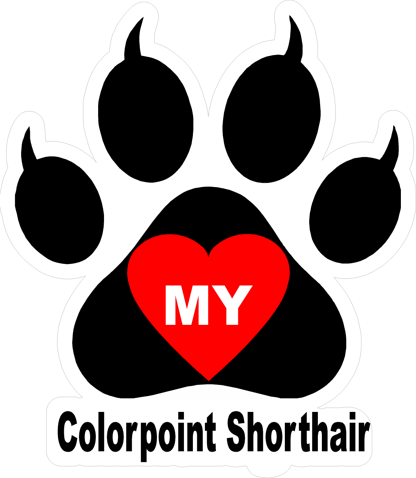 I Love My Cat (Choice of Breed) Decal